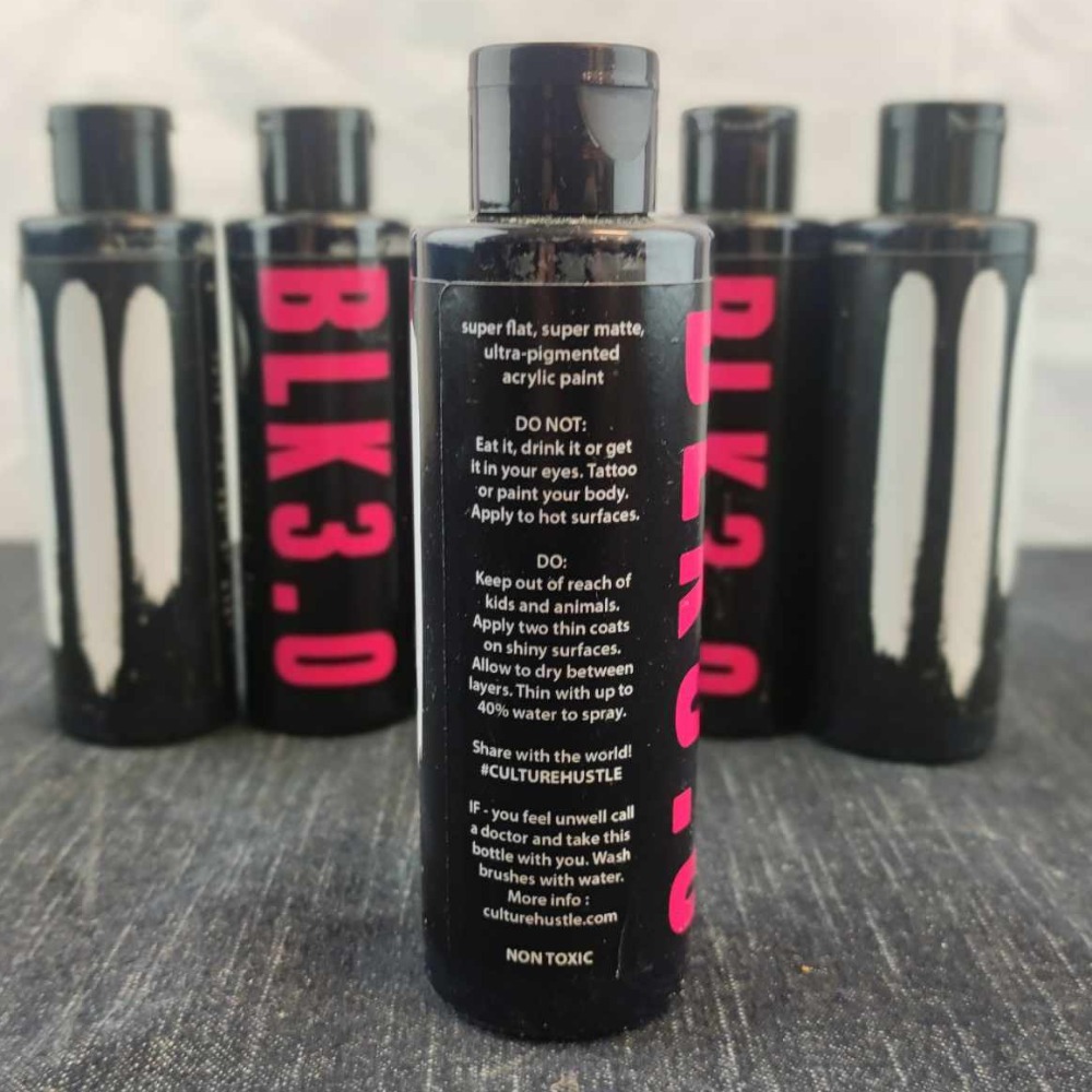 Culture Hustle Blackest Black Acrylic Paint 3.0 150ml SOLD